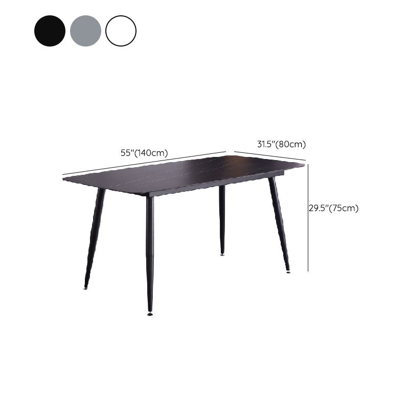 Industrial Stone Top Dining Table Metal Dinette Table for Home