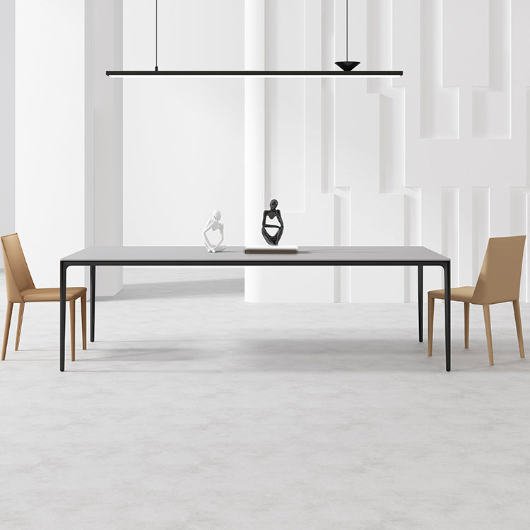 Modern Stone Dining Set 1/2/3/4/5 Pieces Dining Table Set with Solid Back Chairs