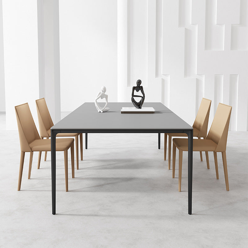 Modern Stone Dining Set 1/2/3/4/5 Pieces Dining Table Set with Solid Back Chairs