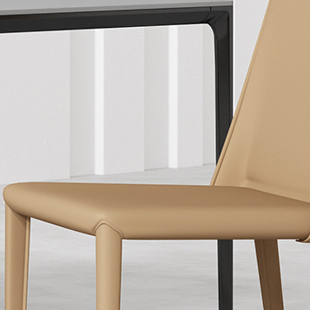 Modern Stone Dining Set 1/2/3/4/5 Pieces Dining Table Set with Solid Back Chairs