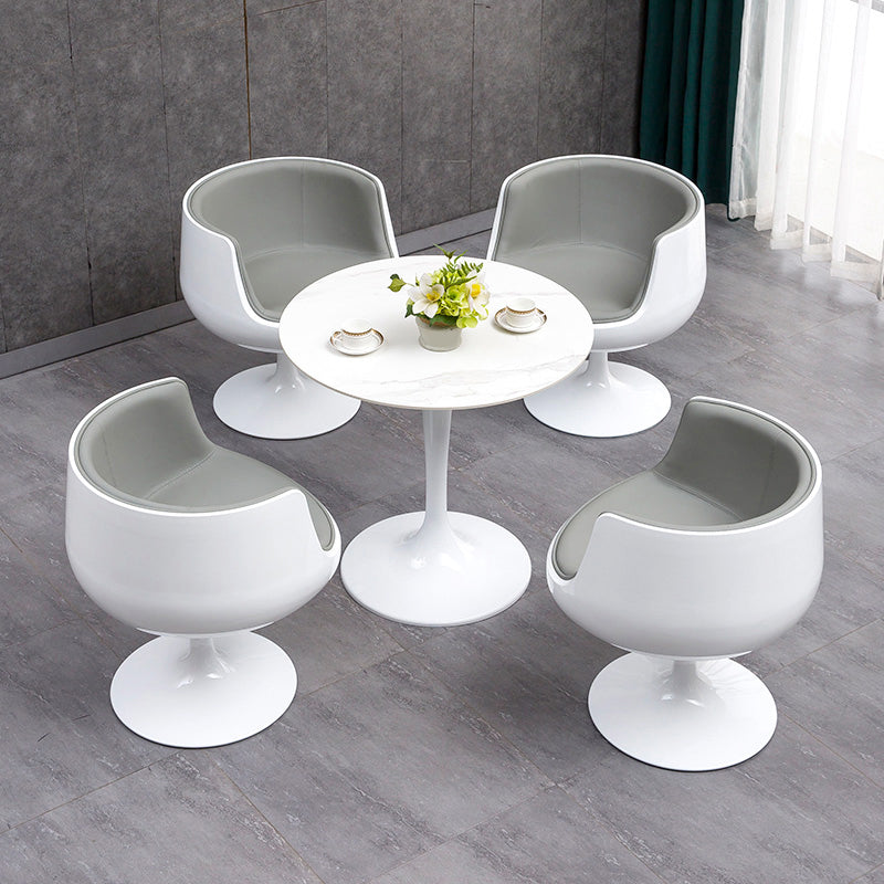 Contemporary Stone Dining Set 1/2/5 Pieces Round Dining Table Set