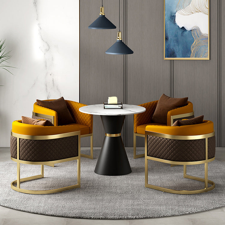 White Stone Dining Set for Kitchen 1/2/5 Pieces Modern Round Table Set