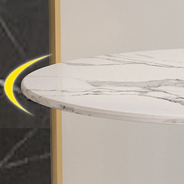 White Stone Dining Set for Kitchen 1/2/5 Pieces Modern Round Table Set