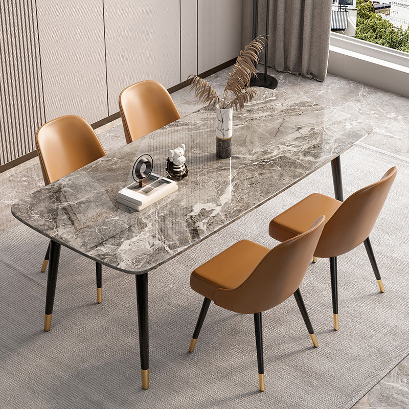 Scandinavian 1/2/5/7 Pieces Furniture Rectangle Stone Dining Table Set for Home