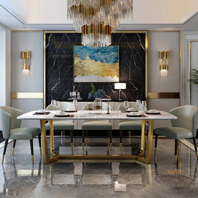 Modern 1/2/5/6/7 Pieces Dining Set Rectangle Stone Dining Table Set for Home