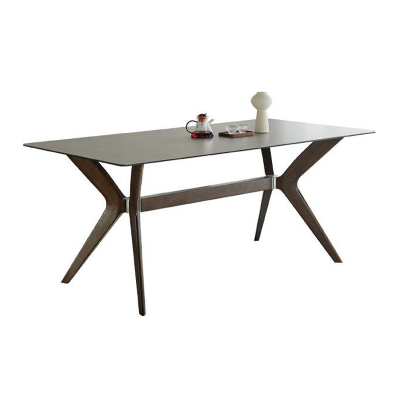 Minimalist 1/4/5/7 Pieces Furniture Stone Rectangle Dining Chairs Set in Gray