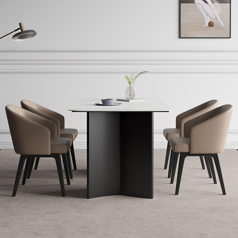 Modern 1/2/5/7 Pieces Furniture Stone Rectangle Dining Chairs Set in White