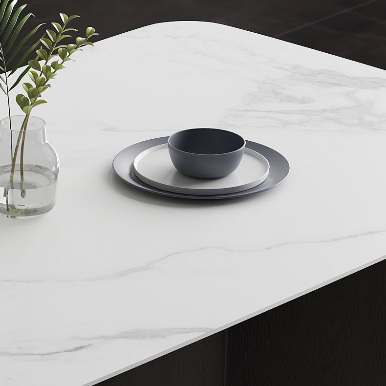 Modern 1/2/5/7 Pieces Furniture Stone Rectangle Dining Chairs Set in White