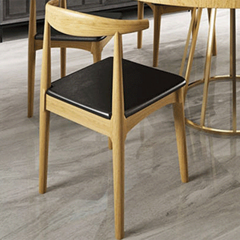 Contemporary 1/2/5/7 Pieces Furniture Round Solid Wood Dining Table Set in Brown