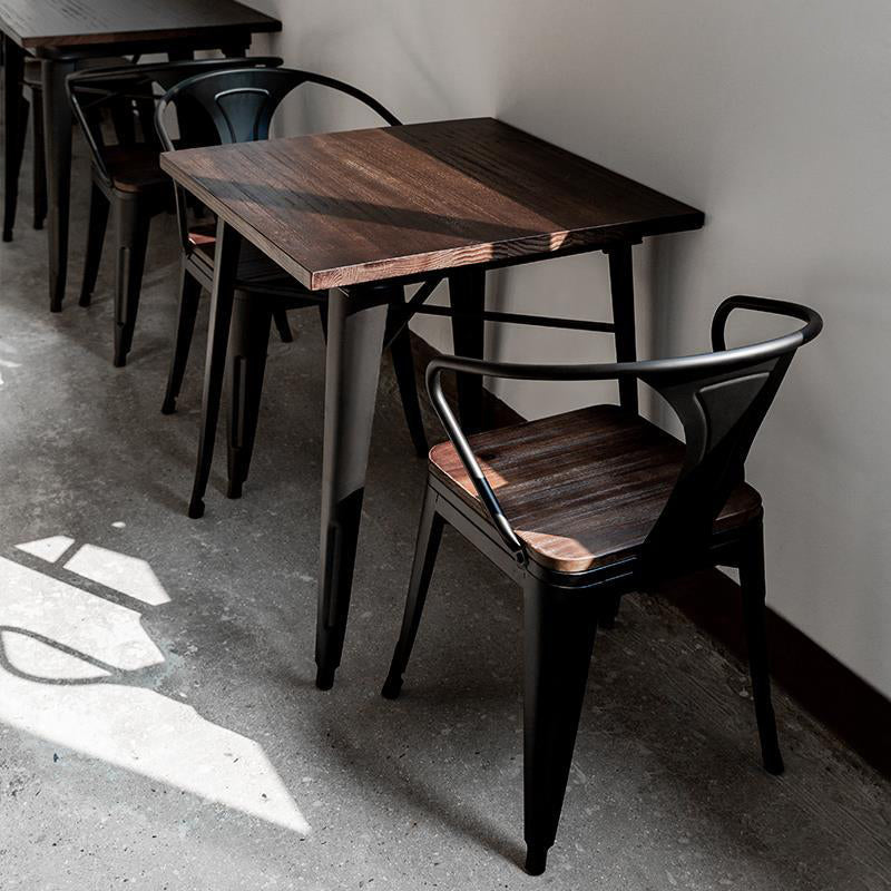 Industrial 1/2/5 Pieces Furniture Solid Wood Dining Set in Brown