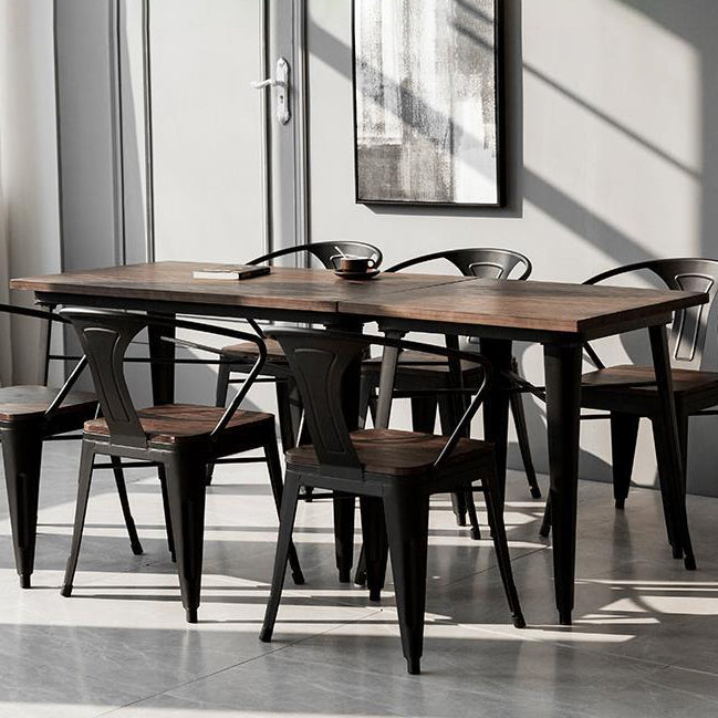 Industrial 1/2/5 Pieces Furniture Solid Wood Dining Set in Brown