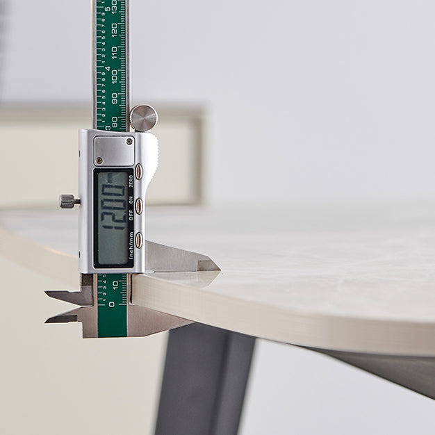 Contemporary Stone Dining Set 1/2/5/7 Pieces Dining Table Set with Solid Back Chairs