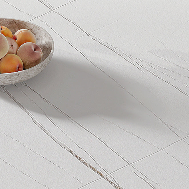 White Glam Dinette Set for Dining Room 1/4/5/7 Pieces Stone Top Dining Table Set