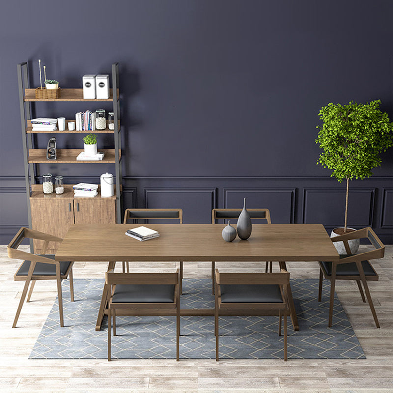 Brown Wood Dining Set with Wooden Chairs 1/2/5/7 Pieces Dinette Set for Home