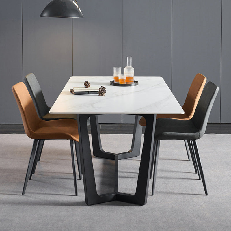 Contemporary Style Rectangle Table Set 1/2/5/6/7 Pieces Dining Set for Home Use