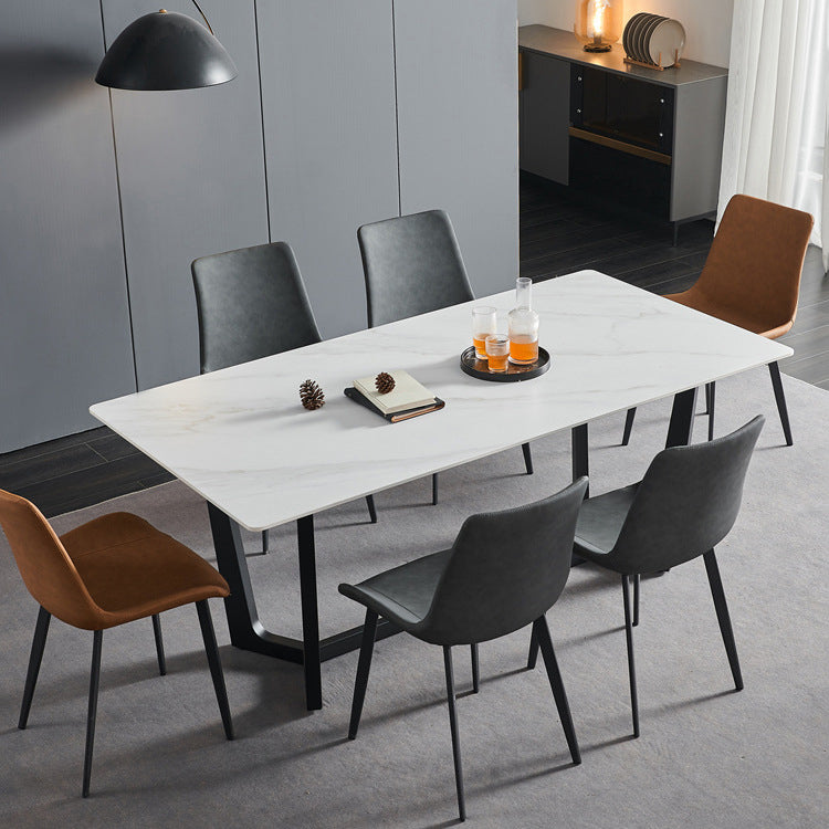 Contemporary Style Rectangle Table Set 1/2/5/6/7 Pieces Dining Set for Home Use