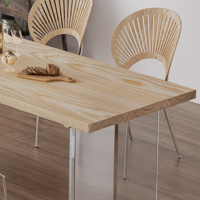 Contemporary Style Rectangle Wood Table Set 1/2/4/5 Pieces Dining Set for Home Use