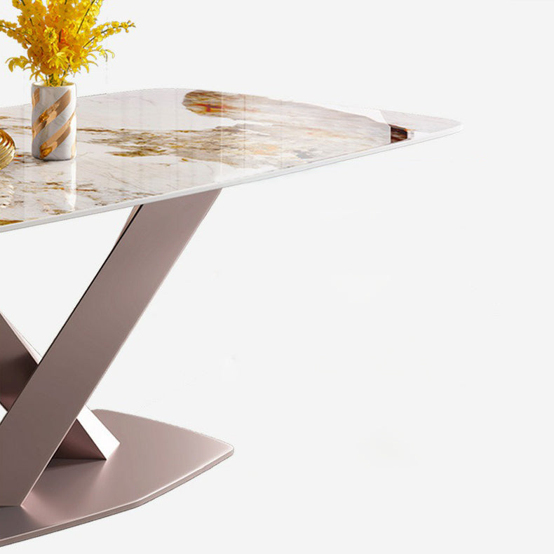 Glam Style Rectangle Table Set 1/4/6/7 Pieces Dining Set for Home Use