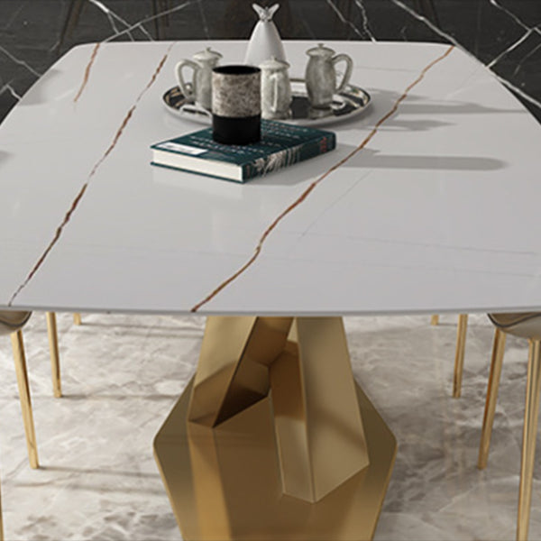 Glam Style Rectangle Table Set 1/4/5/6 Pieces Dining Set for Home Use