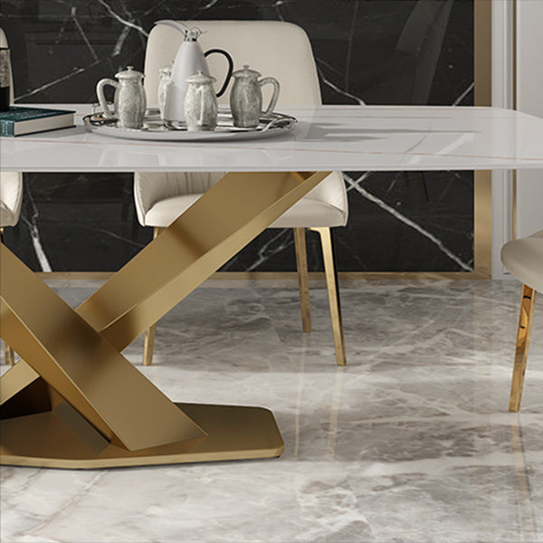 Glam Style Rectangle Table Set 1/4/5/6 Pieces Dining Set for Home Use