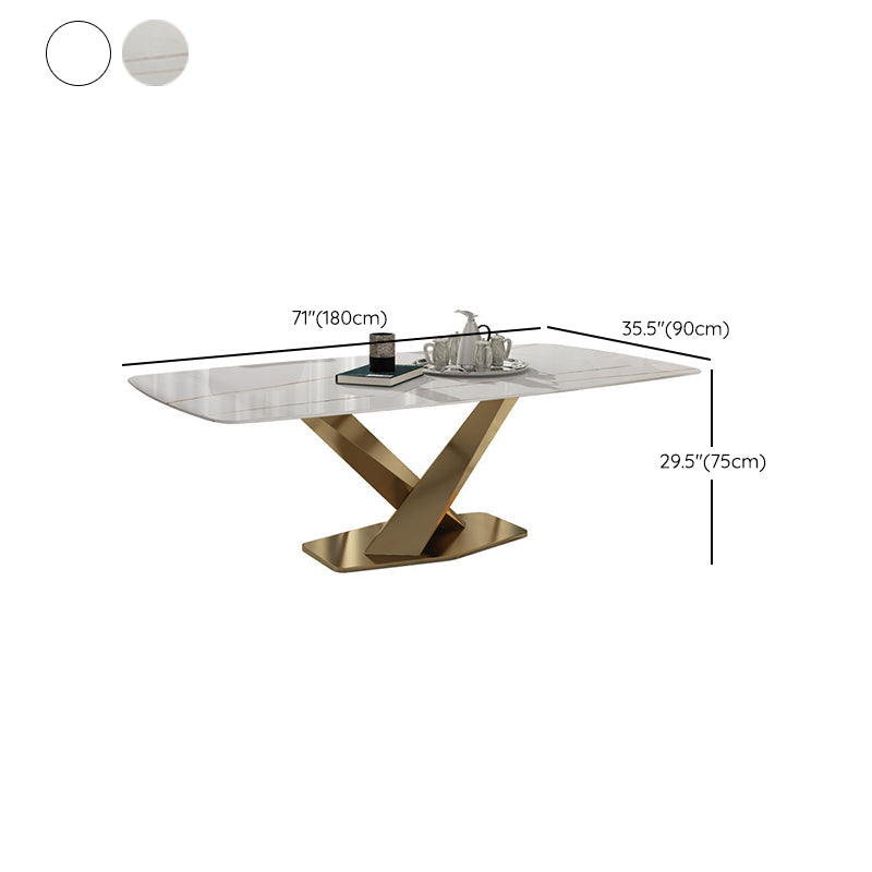 Glam Style Rectangle Table Set 1/4/5/6 Pieces Dining Set for Home Use