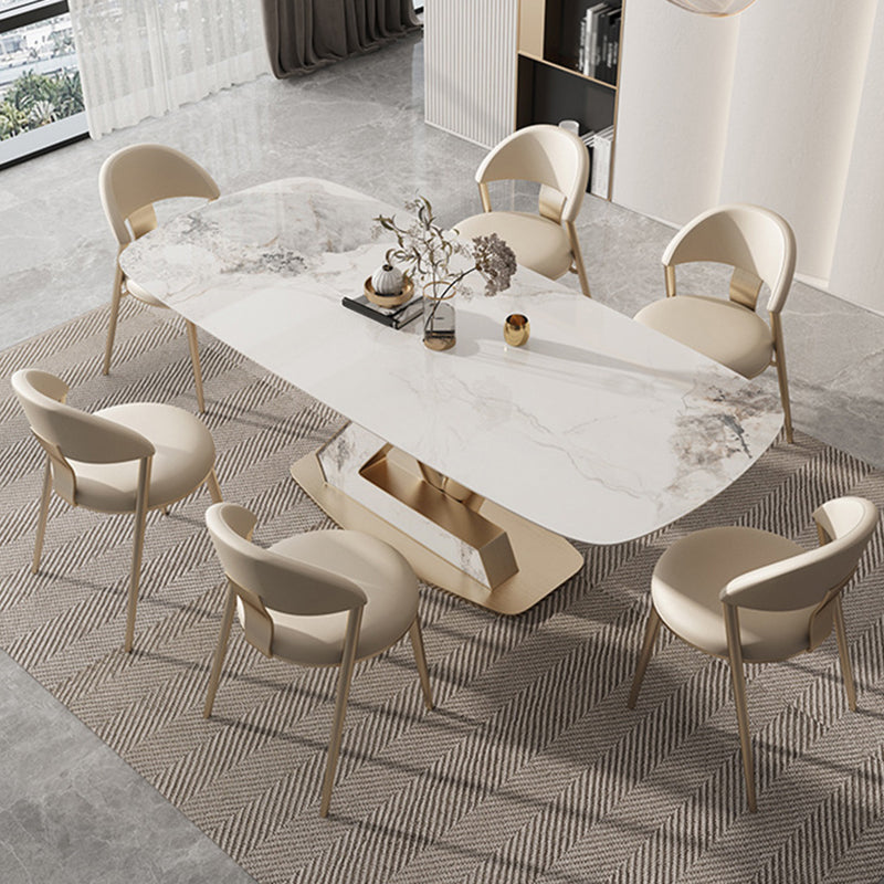 Glam Style Rectangle Table Set 1/4/5/7/9 Pieces Dining Set for Home Use