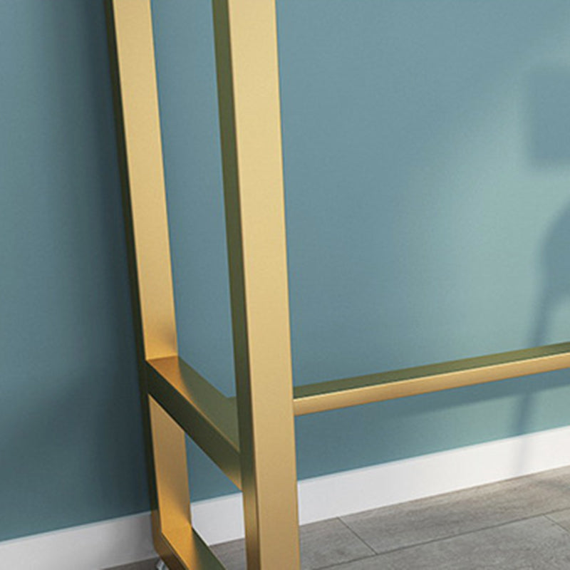 Glam 1/3 Pieces Bar Table Set Rectangle Stone Counter Table with Stools for Milk Tea Shop