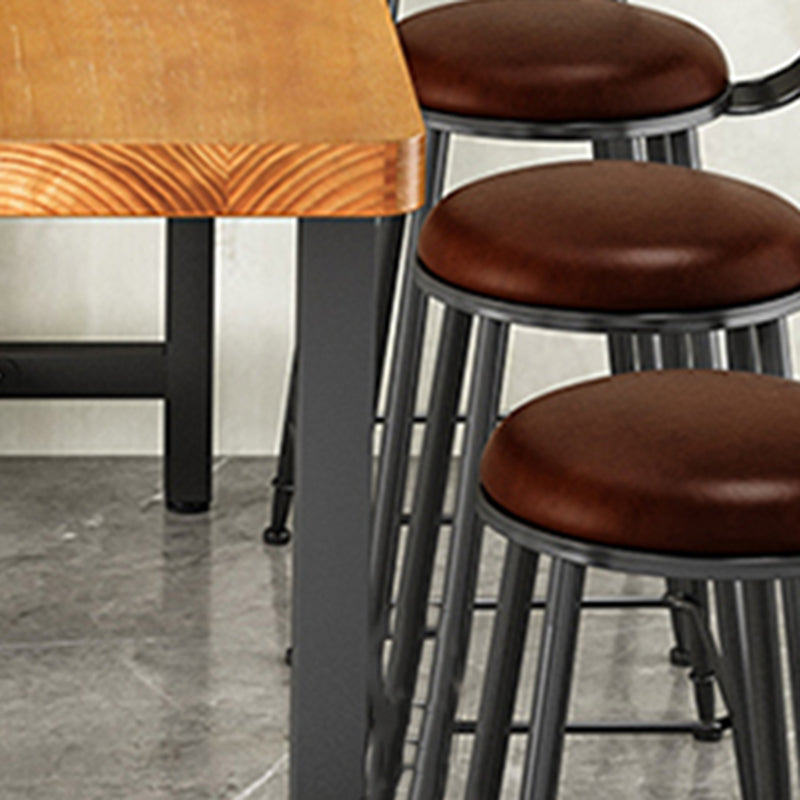 Industrial Rectangle Bar Table Set 1/9 Pieces Solid Wood Bistro Set for Indoor