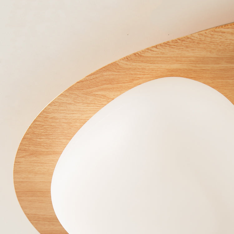 3-Lights Modern Style Flush Mount Wood Ceiling Light for Bedroom