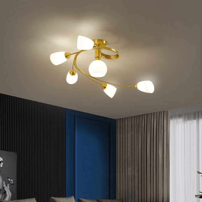 Metal Geometric Flush Mount Lights Contemporary Style 4/6 Lights Flush Ceiling Lights