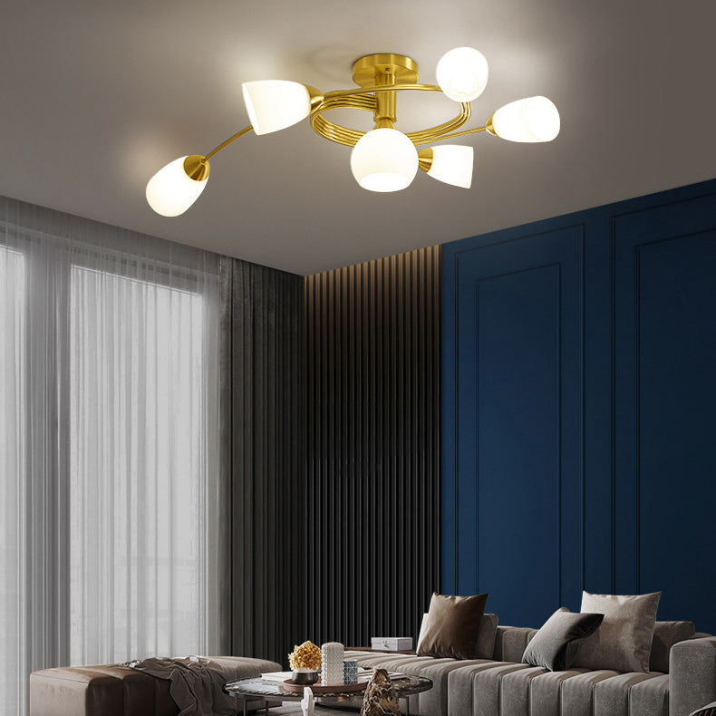 Metal Geometric Flush Mount Lights Contemporary Style 4/6 Lights Flush Ceiling Lights