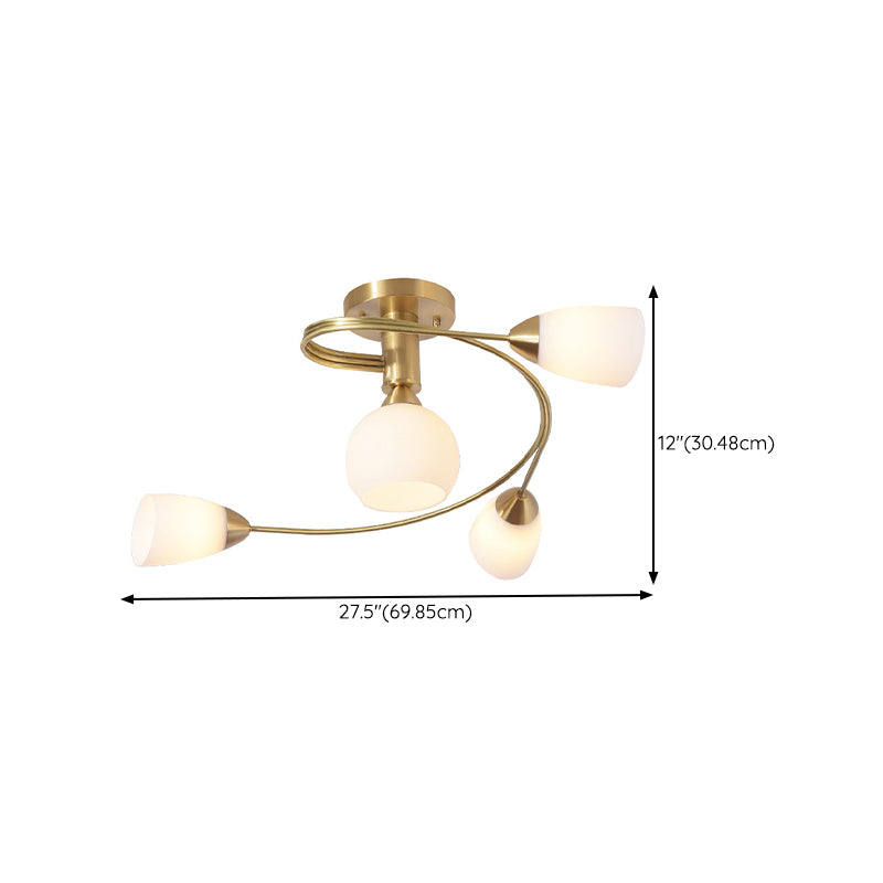 Metal Geometric Flush Mount Lights Contemporary Style 4/6 Lights Flush Ceiling Lights
