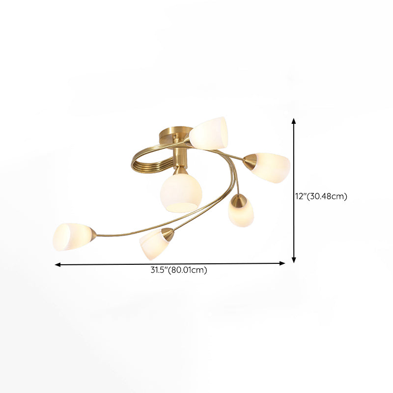 Metal Geometric Flush Mount Lights Contemporary Style 4/6 Lights Flush Ceiling Lights