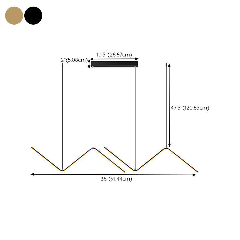 Golden/Black Kitchen Island Lighting Modern LED Ceiling Light for Home