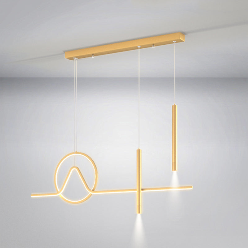 Multiple-Light Geometric Island Pendant Lights Modern Metal Island Pendant Lighting