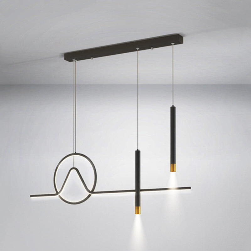 Multiple-Light Geometric Island Pendant Lights Modern Metal Island Pendant Lighting