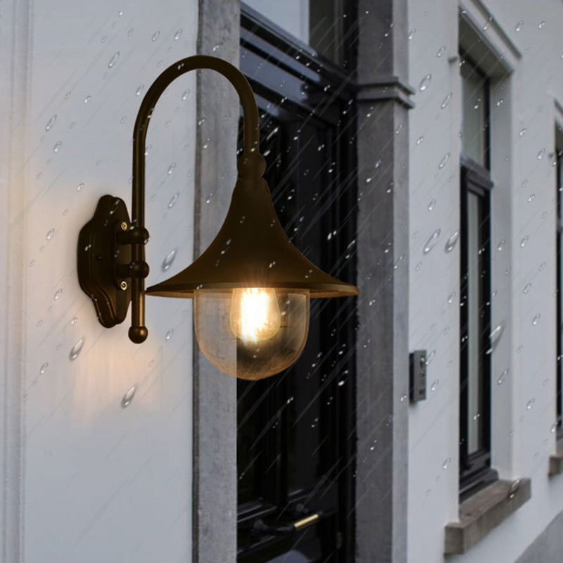 Cone Shape Metal Wall Light Industrial Style 1 Light Wall Light Sconce in Black