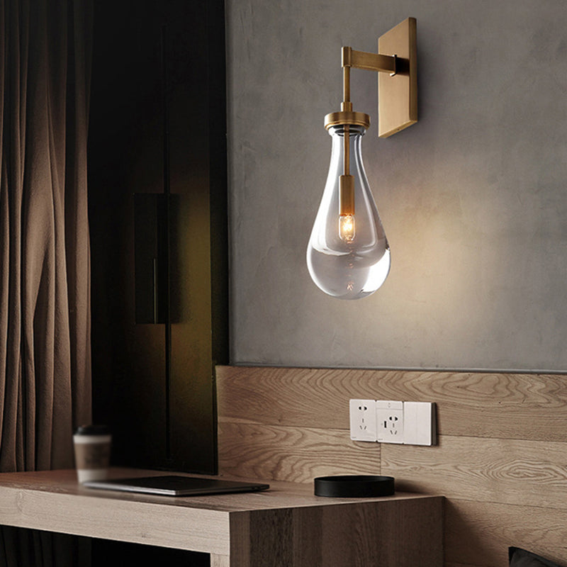 Unique Shape Crystal Wall Light Modern Style 1 Light Wall Light Sconce in Brass