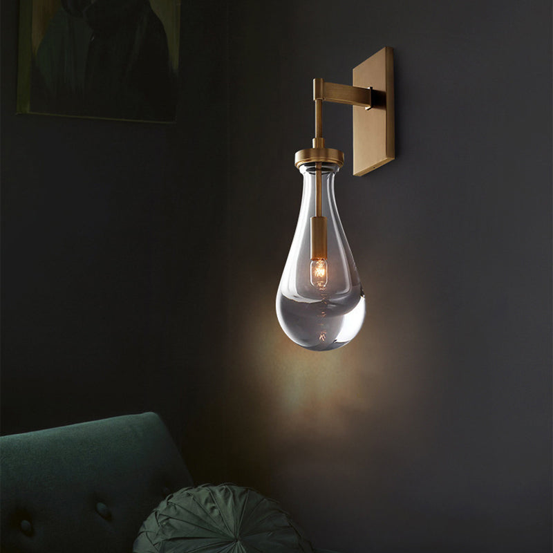 Unique Shape Crystal Wall Light Modern Style 1 Light Wall Light Sconce in Brass