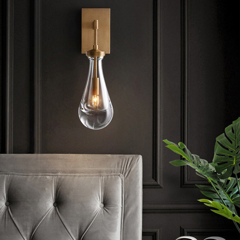 Unique Shape Crystal Wall Light Modern Style 1 Light Wall Light Sconce in Brass