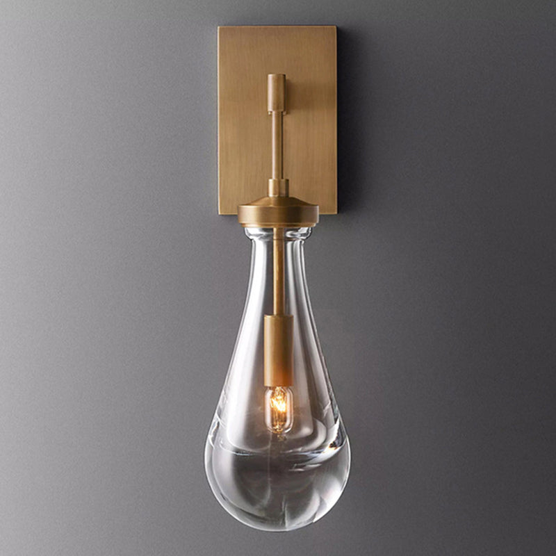Unique Shape Crystal Wall Light Modern Style 1 Light Wall Light Sconce in Brass