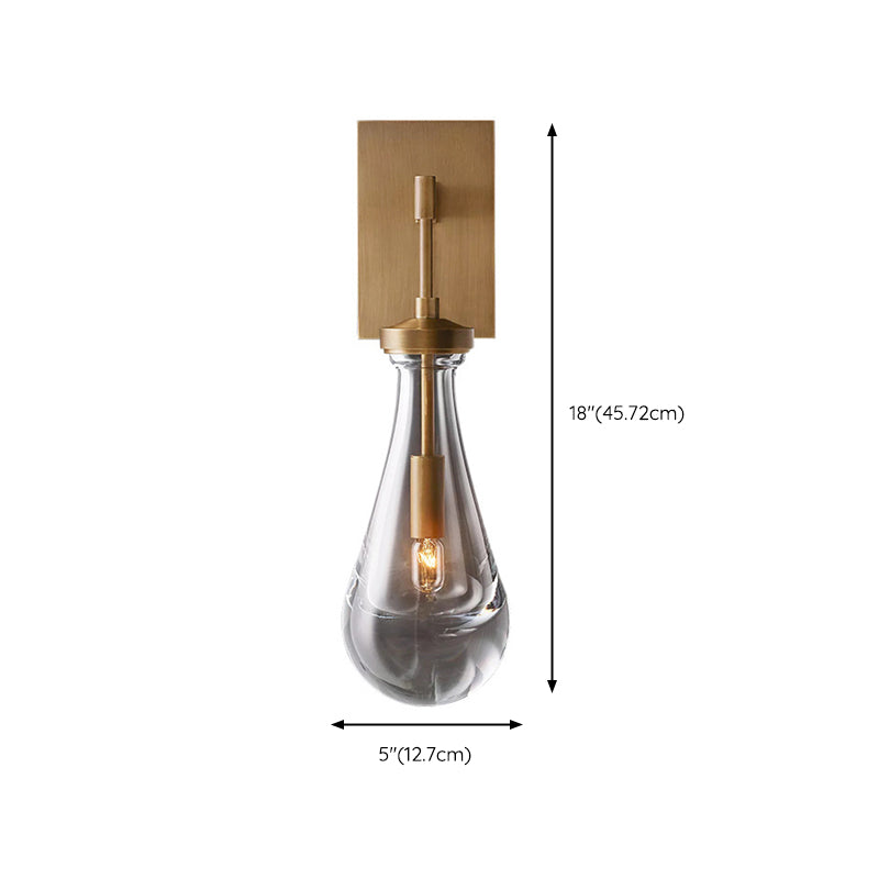 Unique Shape Crystal Wall Light Modern Style 1 Light Wall Light Sconce in Brass