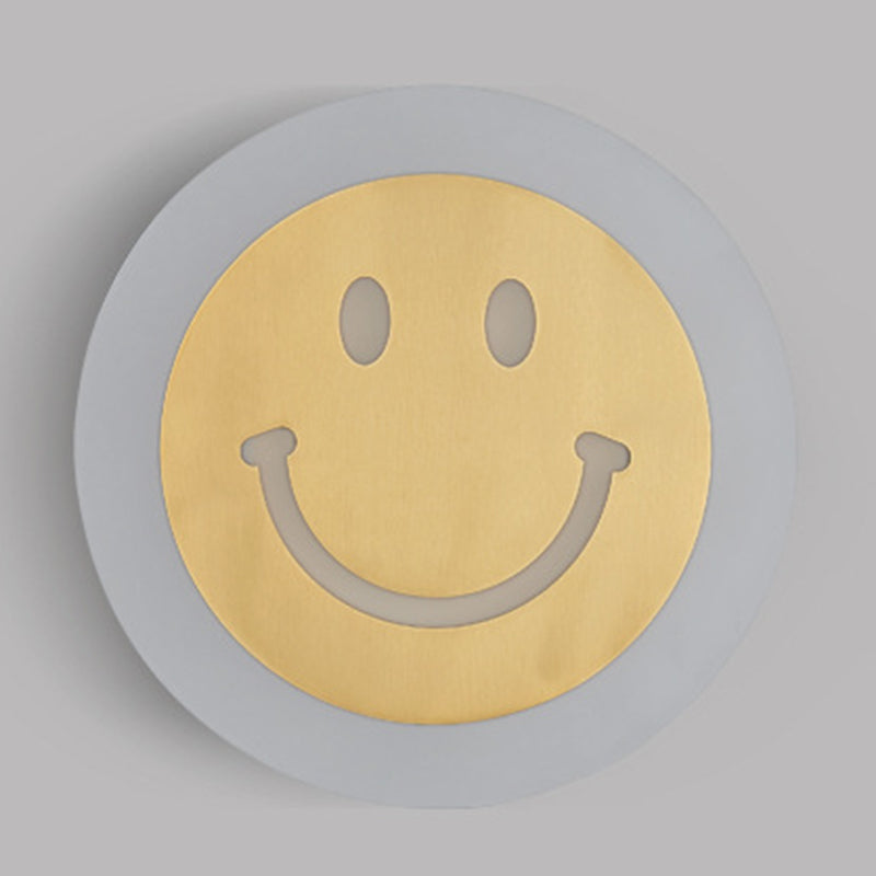 Metal Round Wall Lights Modern 1-Light Wall Light Fixture in Gold