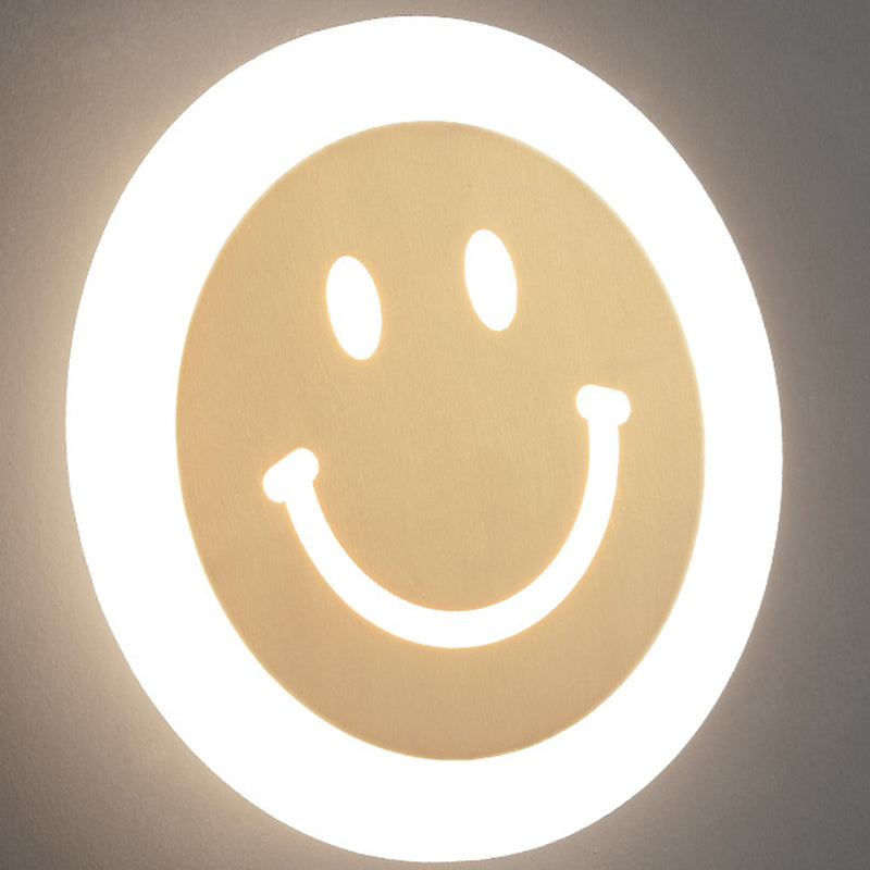 Metal Round Wall Lights Modern 1-Light Wall Light Fixture in Gold