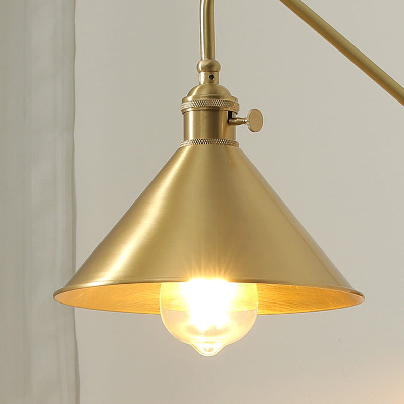 Cone Shape Metal Wall Light Modern Style 1 Light Wall Light Sconce in Gold