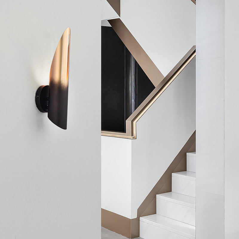 Gold Modern Wall Sconce Geometric Shape Wall Light with Metal Shade for Living Room