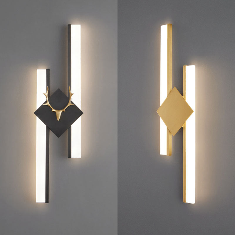 Metal Geometric Wall Light Modern 2-Light Wall Lights for Bedroom