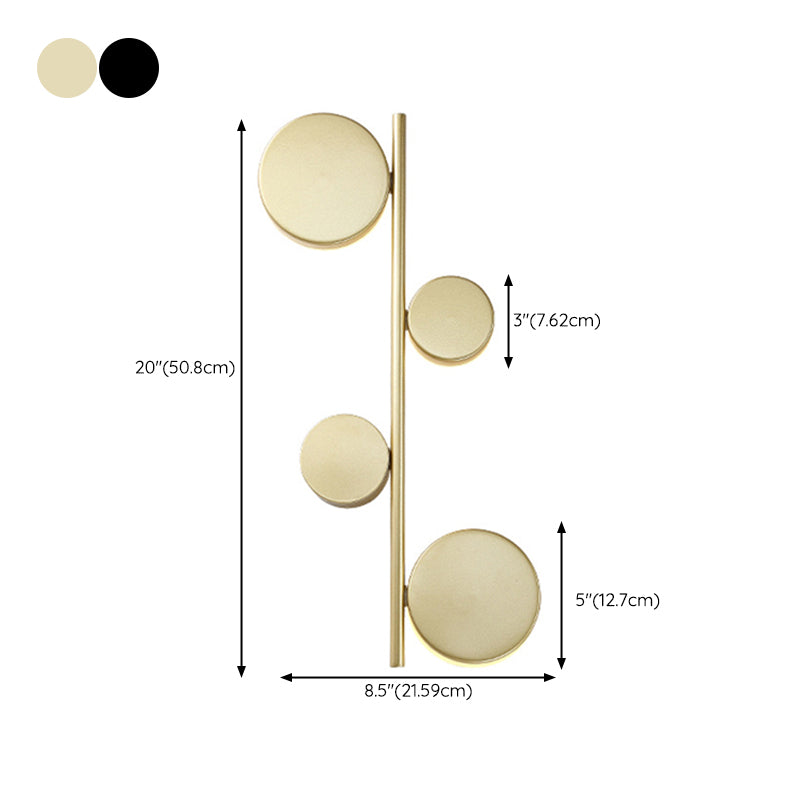 3-Light Contemporary White/Black Wall Mounted Sconce Metal Wall Light for Bedroom