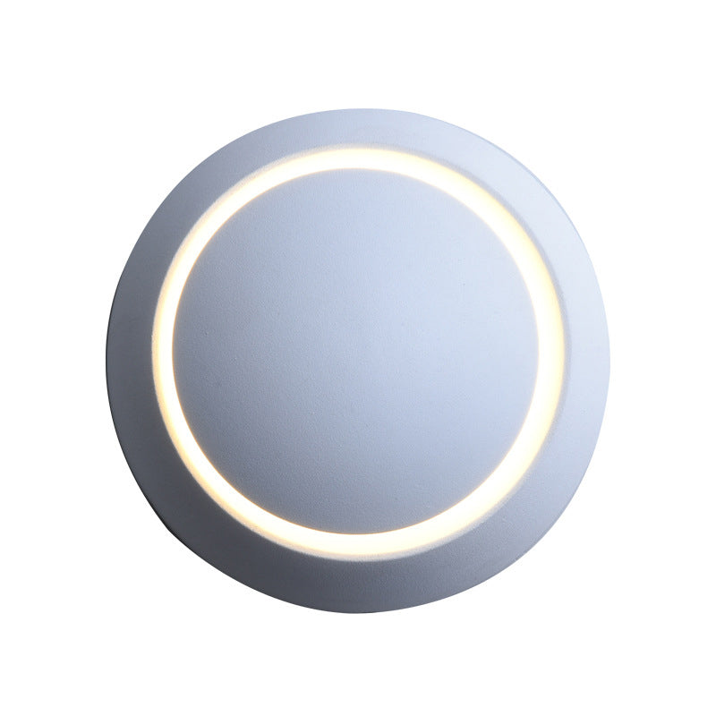 Single Modernism White/Black Wall Mounted Sconce Round LED Wall Light