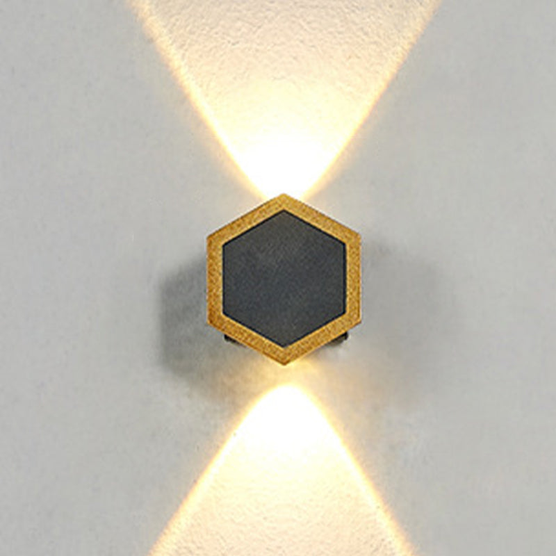 Gold & Black Modern Wall Flush Mount Honeycomb Shape Metal Wall Light